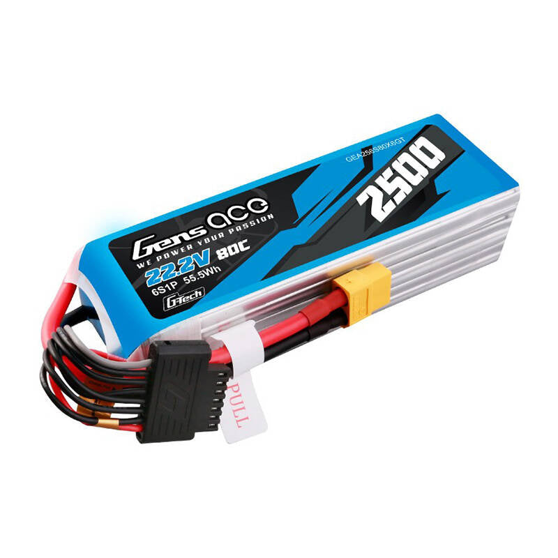 Gens ace G-Tech 2500mAh 22,2V 80C 6S1P Lipo Akkupack mit XT60 Stecker
