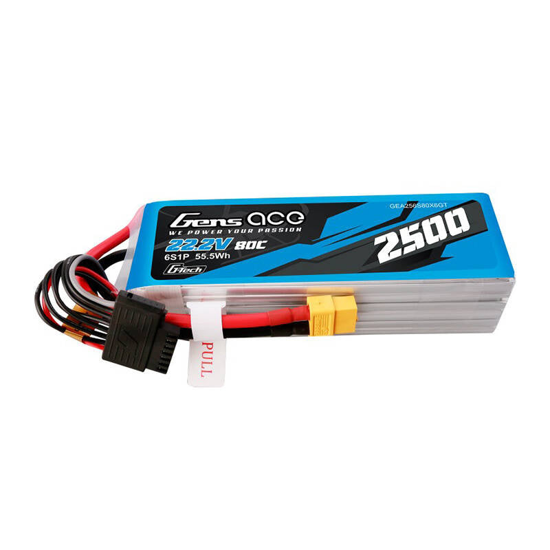 Gens ace G-Tech 2500mAh 22,2V 80C 6S1P Lipo Akkupack mit XT60 Stecker