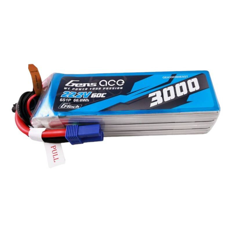 Gens ace G-Tech 3000 mAh 22,2 V 60C 6S1P Lipo-Akkupack mit EC5-Stecker