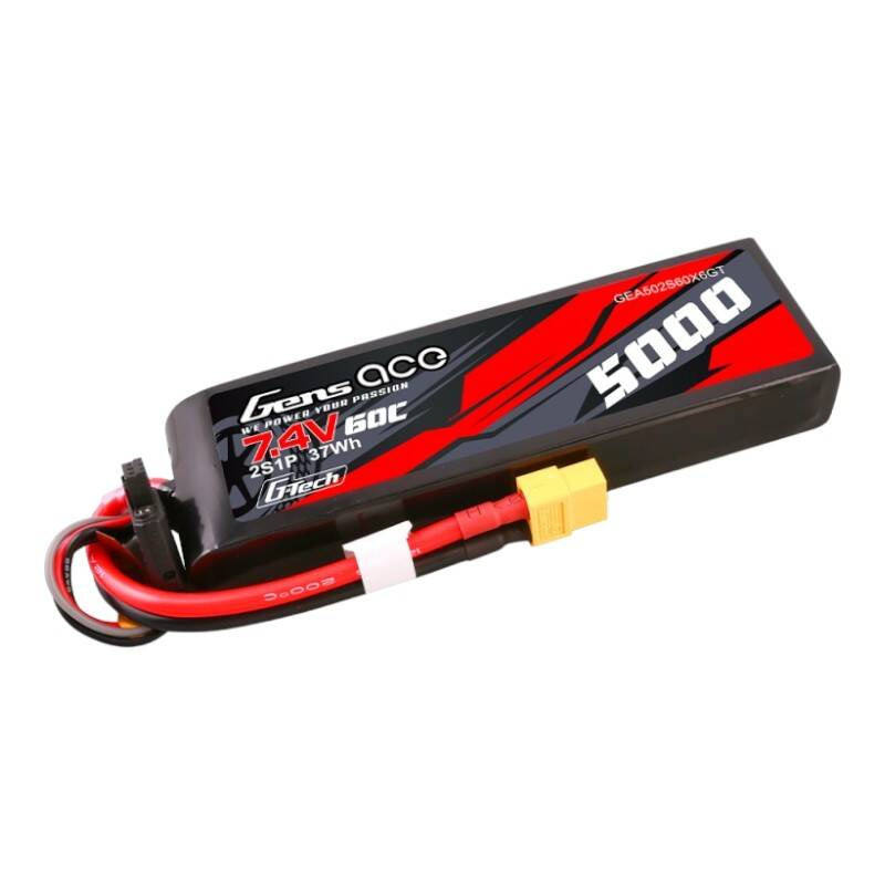 Gens ace G-Tech 5000 mAh 7,4 V 60 C 2S1P Lipo PC-Materialgehäuse mit XT60-Stecker
