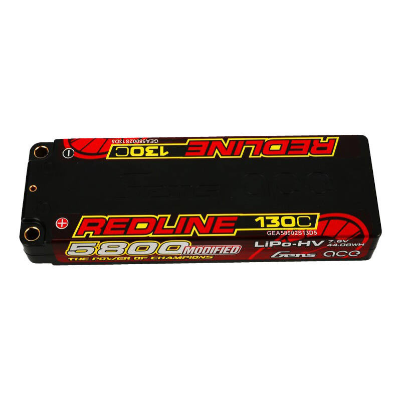 Akkumulator Gens ace Redline Serie 5800mAh 7,6V 130C 2S1P HardCase 56# HV Ultra LCG LiPo