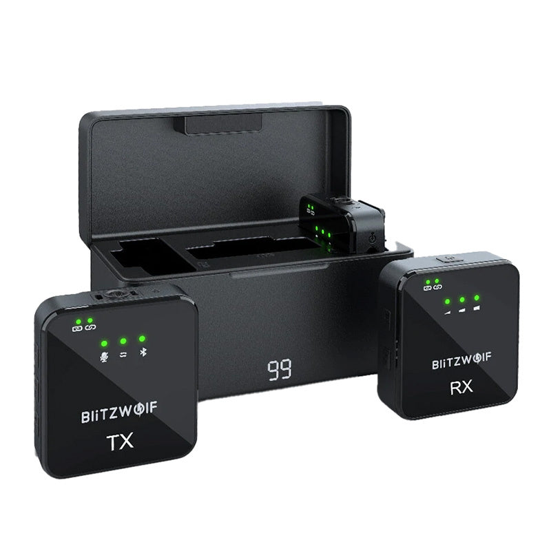BlitzWolf Kabelloses Mikrofon, BW-SX63, 1000 mAh (schwarz)
