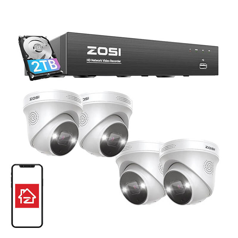 IP-Kamera ZOSI C225 4 Stück WiFi 5MP + NVR 8ch + 2TB HDD