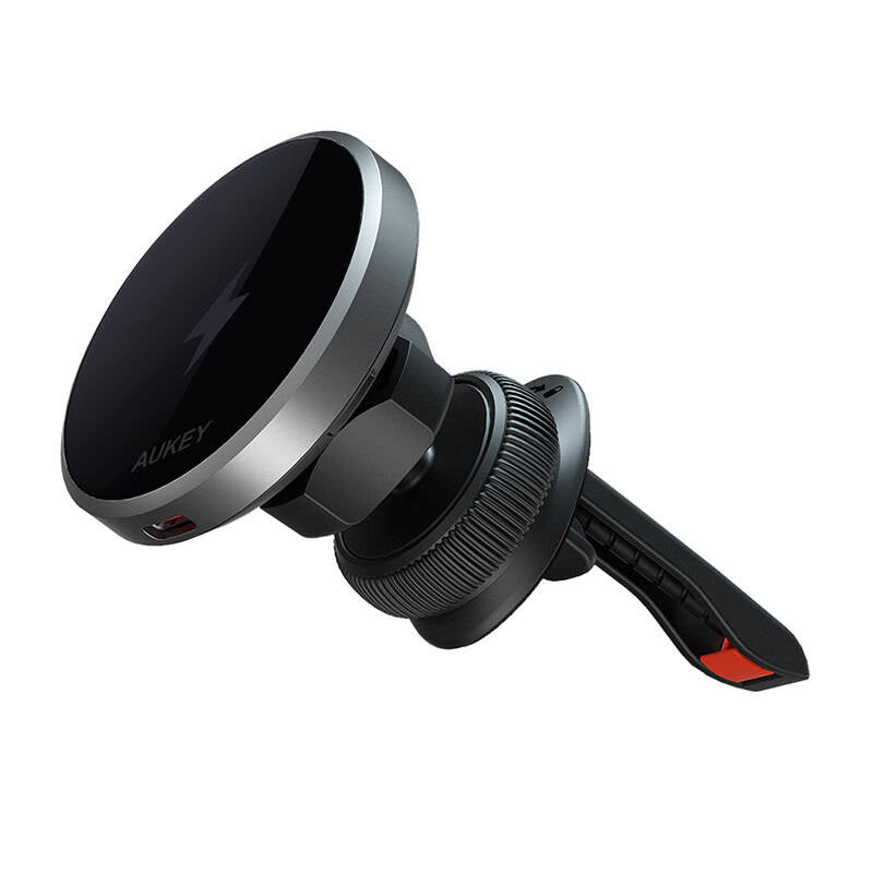 Car Phone Holder Aukey HD-MC13, with charger 15W Qi2 (black) - Product Image 1