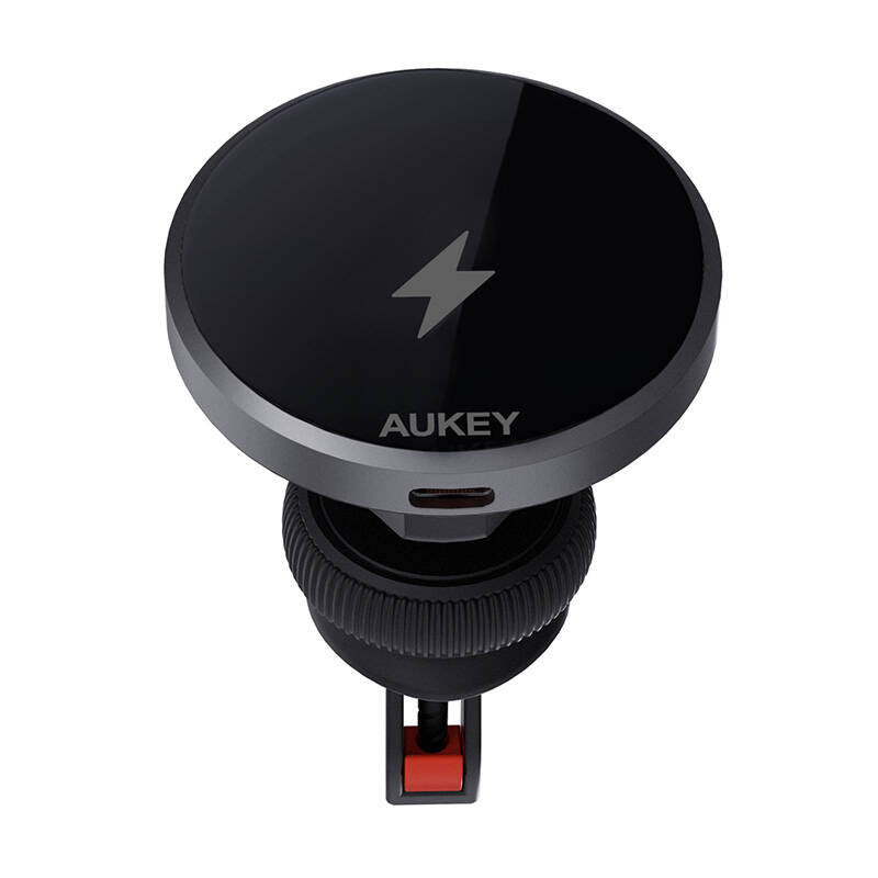 Car Phone Holder Aukey HD-MC13, with charger 15W Qi2 (black) - Product Image 2