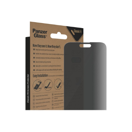 PanzerGlass | Screen protector | Apple | iPhone 14 Pro Max | Glass | Black | Classic Fit | Privacy