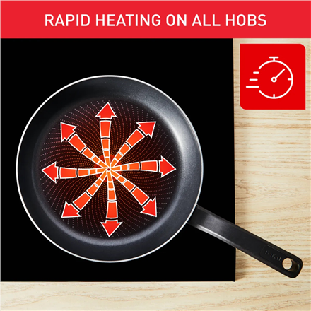 TEFAL Pan | H0560742 | Frying | Diameter 30 cm | Suitable for induction hob | Fixed handle | Black