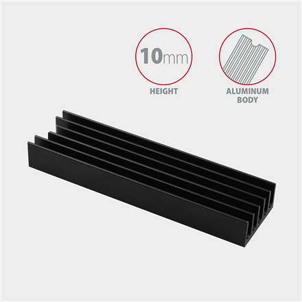 AXAGON Passive aluminum heatsink for all M.2 SSDs, size 2280, high 10 mm | CLR-M2L10