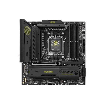 MSI MAG B850M MORTAR WIFI | Processor family AMD | Processor socket AM5 | DDR5 | Supported hard disk drive interfaces SATA, M.2 | Number of SATA connectors 4
