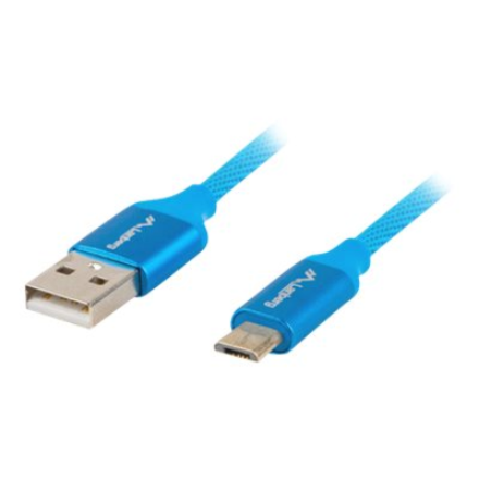 Lanberg | USB Micro to USB-A 2.0 Cable Blue Premium QC 3.0, 1.8 m | CA-USBM-20CU-0018-BL | USB Micro to USB Type-A