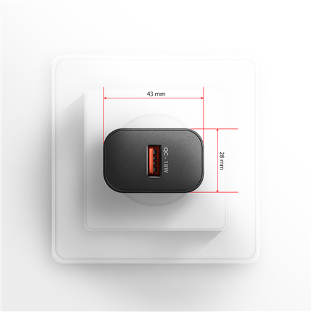 AXAGON Wallcharger 1x port USB-A, QC3.0/AFC/FCP/Apple, 18W | ACU-QC18