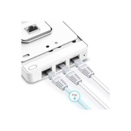 TP-LINK | AX1800 Wall-Plate Dual-Band Wi-Fi 6 Access Point | EAP615-Wall | 802.11ax | 10/100/1000 Mbit/s | Ethernet LAN (RJ-45) ports 4 | MU-MiMO Yes | PoE out