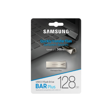 Samsung | BAR Plus | MUF-128BE3/APC | 128 GB | USB 3.1 | Silver