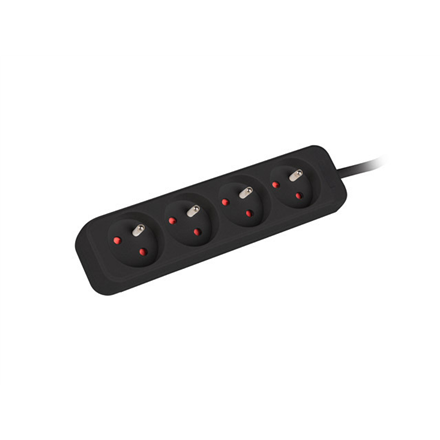 Lanberg Cable Power Strip, 4X French Outlets Quality-Grade Copper, 1.5 m | PS0-04E-0150-BK