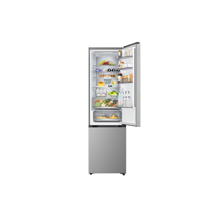 LG Refrigerator | GBBSJ10EPY | Energy efficiency class E | Free standing | Combi | Height 186 cm | No Frost system | Fridge net capacity 220 L | Freezer net capacity 113 L | Display | 35 dB | Prime Silver