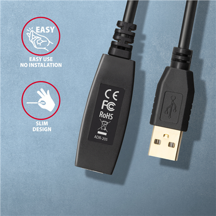AXAGON | USB Repeater Cable | ADR-205 | USB Type-A to USB Type-A