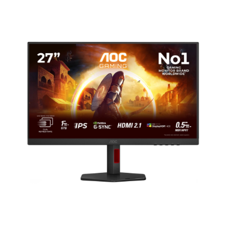 AOC | U27G4R | 27 " | Fast IPS | UHD | 16:9 | 120 Hz | 1 ms | 3840 x 2160 pixels | 400 cd/m² | HDMI ports quantity 2 | Black