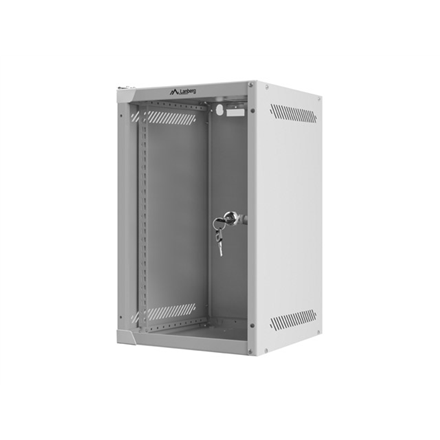 Lanberg Rack cabinet 10" wall-mount 9U/280x310 (flat pack) with glass door | WF10-2309-10S | Gray