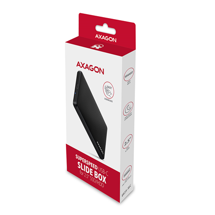 AXAGON Screwless USB 3.2 Gen 1 - SATA 6G external box for 2.5" SSD/HDD | EE25-SLC