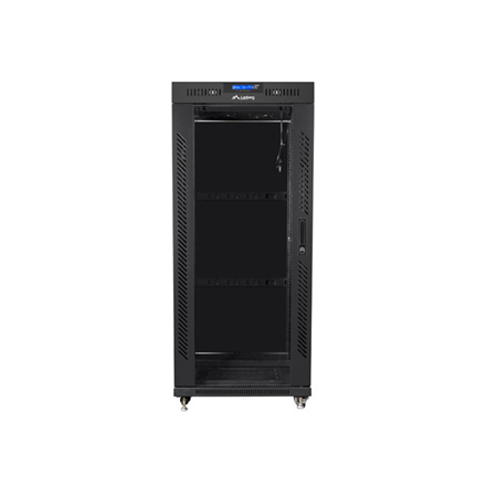 Lanberg | Rack cabinet 19" free-standing 27U/800x1000 (flat pack) with glass door, LCD | FF01-8027-12BL | Black