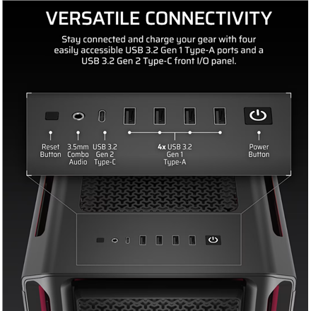Corsair PC Case | iCUE LINK 5000T LX RGB | Black | Mid-Tower