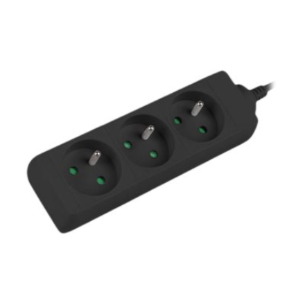 Lanberg Cable Power Strip, 3X French Outlets Quality-Grade Copper, 1.5 m | PS0-03E-0150-BK