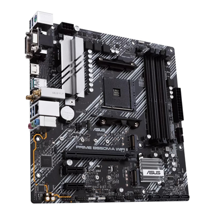 Asus | PRIME B550M-A WIFI II | Processor family AMD | Processor socket AM4 | DDR4 DIMM | Memory slots 4 | Supported hard disk drive interfaces SATA, M.2 | Number of SATA connectors 4 | Chipset AMD B550 | microATX