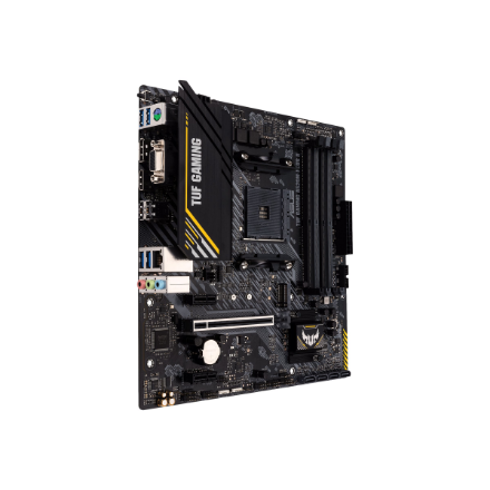 Asus | TUF GAMING A520M-PLUS II | Processor family AMD | Processor socket AM4 | DDR4 DIMM | Memory slots 4 | Supported hard disk drive interfaces SATA, M.2 | Number of SATA connectors 4 | Chipset AMD A520 | Micro ATX