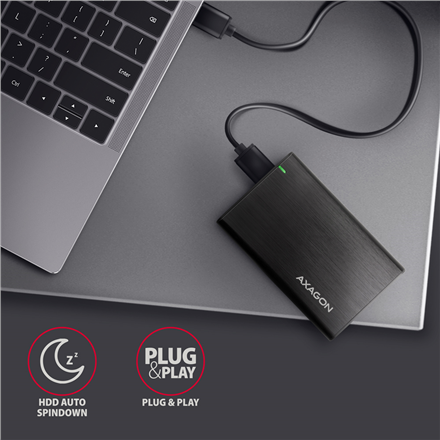 AXAGON Screwless aluminum USB 3.2 Gen 1 - SATA 6G external box for 2.5" SSD/HDD | EE25-A6M