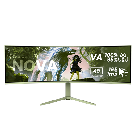 Arozzi Nova | 49 " | VA | 32:9 | 165 Hz | 4 ms | 5120 x 1440 pixels | 350 cd/m² | HDMI ports quantity 2 | Forest Green