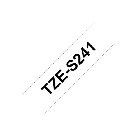 Brother | TZe-S241 Strong Adhesive Laminated Tape | Black on White | TZe | 8 m | 1.8 cm