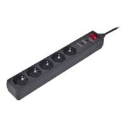 EnerGenie | Surge Protector SPG5-C-10/ 3 m/ 5 Sockets/ Black