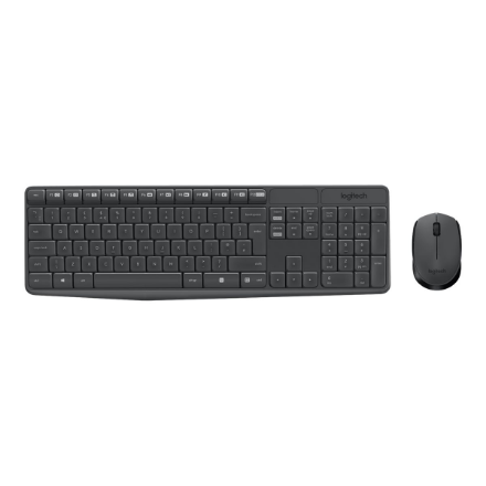 Logitech | MK235 | Keyboard and Mouse Set | Wireless | Mouse included | Batteries included | US | Black