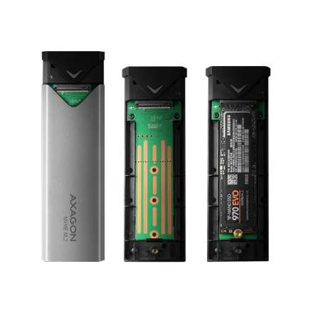 AXAGON External SuperSpeed+ USB-C metal box for M.2 NVMe SSD disks having sizes of up 42 to 80 mm | EEM2-UG2