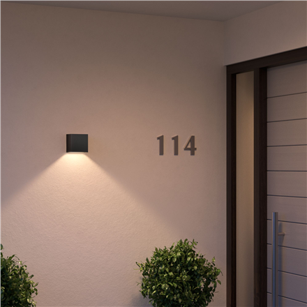 Philips Hue WCA Resonate Outdoor Downward Wall Lantern, Black | 8 W | 2000-6500 Hue White Colour Ambiance