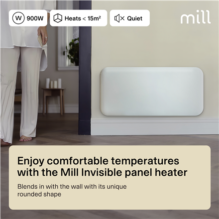 Mill | Heater | IB900DN Steel | Panel Heater | 900 W | Number of power levels 1 | Suitable for rooms up to 11-15 m² | White | N/A