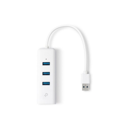 TP-LINK | USB 3.0 3-Port Hub & Gigabit Ethernet Adapter 2 in 1 USB Adapter | UE330