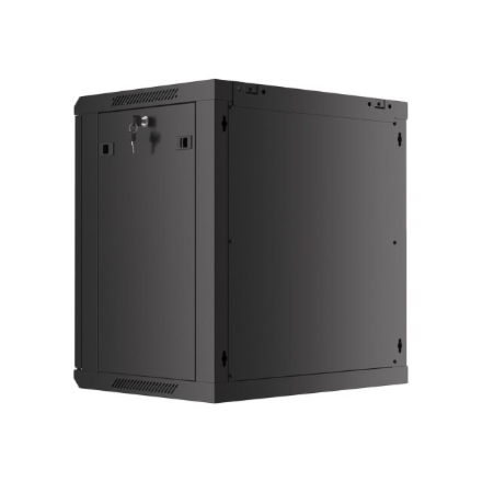 Lanberg | Rack cabinet 19" wall-mount 12U/600x450 for self-assembly with metal door (flat pack) | WF01-6412-00B | Black