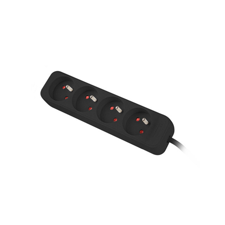 Lanberg | Power strip 1m 4x outlets for UPS system | PS0-04E-0100-IEC-BK | Sockets quantity 4