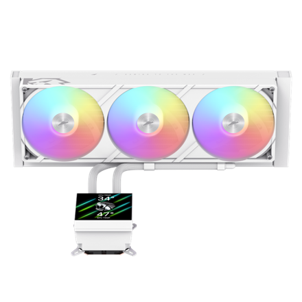 Gamemax CPU Liquid Cooler | GLACIER 360 LCD WH | White