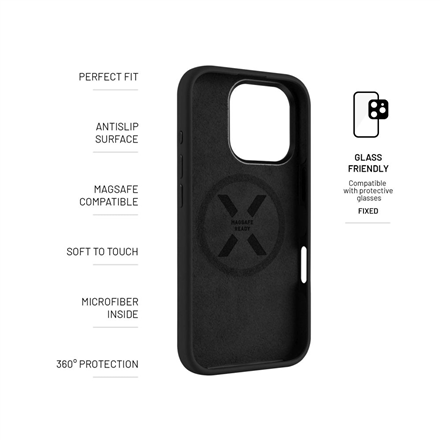 Fixed Back cover | Apple | iPhone 17 Pro Max | Liquid silicon | Black | MagFlow