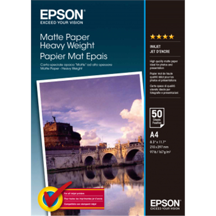Matte Paper Heavy Weight, DIN A4, 167g/m², 50 Sheets