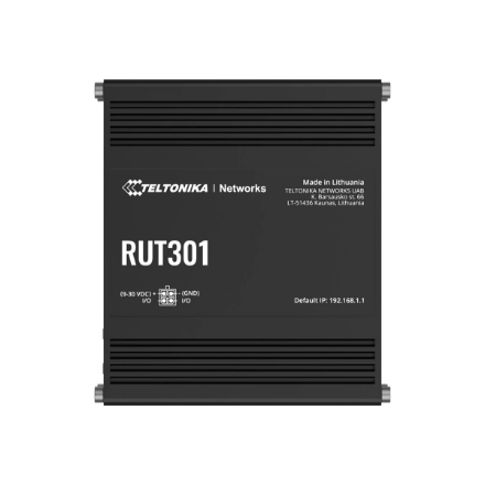 Ethernet Router | RUT301 | No Wi-Fi | 10/100 Mbit/s | Ethernet LAN (RJ-45) ports 5 | Mesh Support No | MU-MiMO No | No mobile broadband