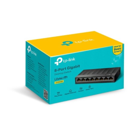TP-LINK | Desktop Switch | LS1008G | Unmanaged | Desktop | Power supply type External
