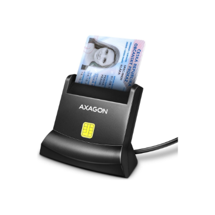 AXAGON Universal desktop USB contact Smart card/ID card reader with long, USB-A cable | CRE-SM4N