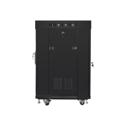 Lanberg | Rack cabinet 19" free-standing 15U/600x600 (flat pack) with glass door, LCD | FF01-6615-12BL | Black
