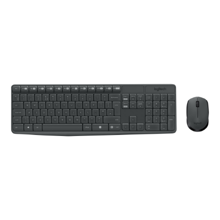 Logitech | MK235 | Keyboard and Mouse Set | Wireless | Mouse included | Batteries included | US | Black