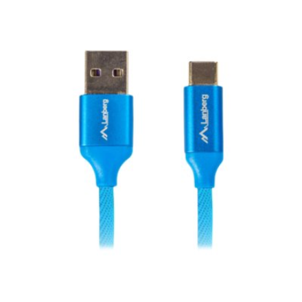 Lanberg | USB Type-C to USB Type-A 2.0 Cable Blue QC 3.0 Premium, 1.8 m | CA-USBO-22CU-0018-BL | USB Type-C to USB Type-A