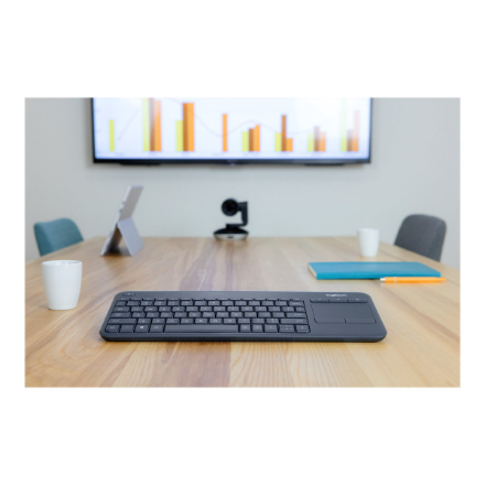 Logitech | K400 Plus | Keyboard with Trackpad | Wireless | US | Black