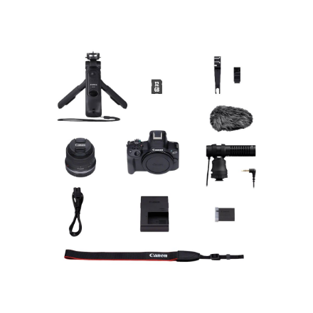 Canon | EOS R50 + RF-S 18-45mm CREATOR KIT (SIP) | Megapixel 24.2 MP | Image stabilizer | ISO sensitivity (max) 32000 | Display diagonal 2.95 " | Wi-Fi | Video recording | Automatic, manual | CMOS | Black